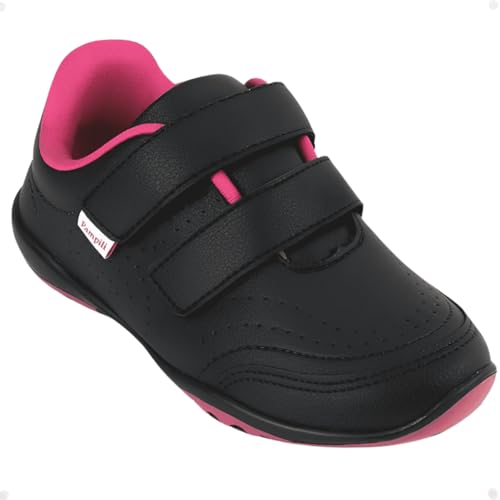 Tênis Infantil Pampili Colegial Honey Volta Às Aulas (Preto e Pink, BR, Criança de 4 a 8 anos, Numér