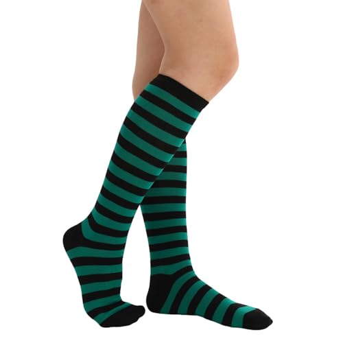 Image of Women's Knee High Athletic Socks Casual Stripes Tube Socks Outdoor Sport Socks