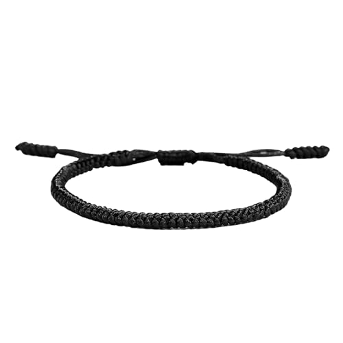 FNSIGHD Pulsera tibetana budista de buena suerte, negra, ajustable, unisex, para...