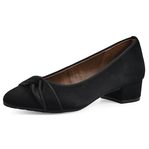 White Mountain Zapatos de tacón de Bloque entrecruzados para Mujer, Color Burdeos, Negro/Tejido, 36 EU