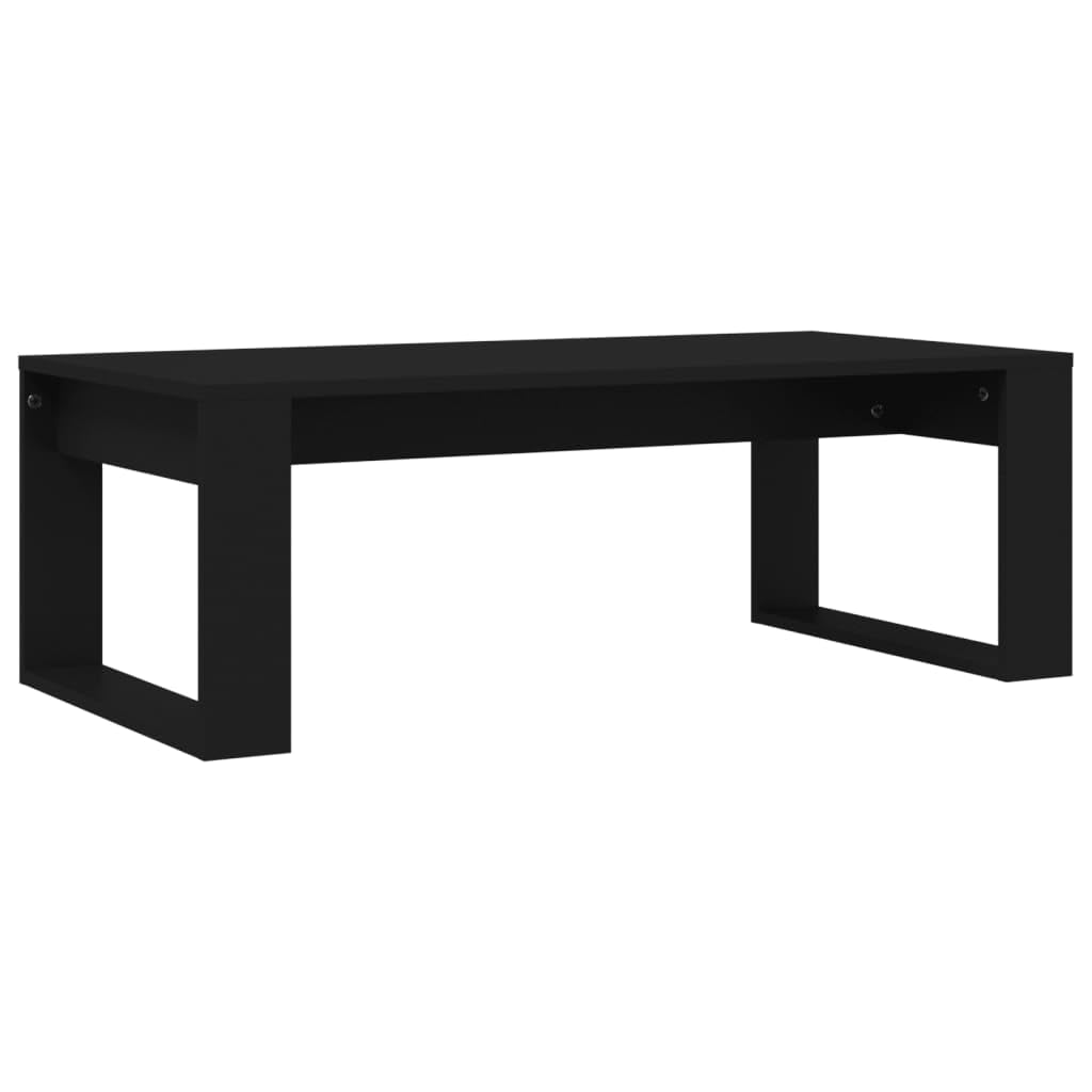 LAPOOH Stolik kawowy czarny 102 x 50 x 35 cm drewno inżynieryjne, nowoczesny stolik kawowy, stolik kawowy do salonu, stolik kawowy-823359