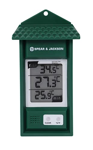 Spear & Jackson 53106 Thermomètre mini maxi digital Vert