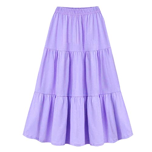 Women's Long Summer Skirt 2024 Elegant Elastic High Waist Cocktail Party Wedding Guest Flared A-Line Midi Skirts