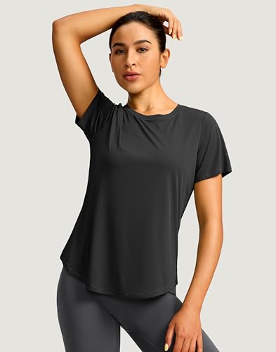 Image of Women's Short Sleeve Workout Shirts UPF 50+ Sun Protection T-Shirts Quick Dry Breathable Gym Running Hiking Tops for Women