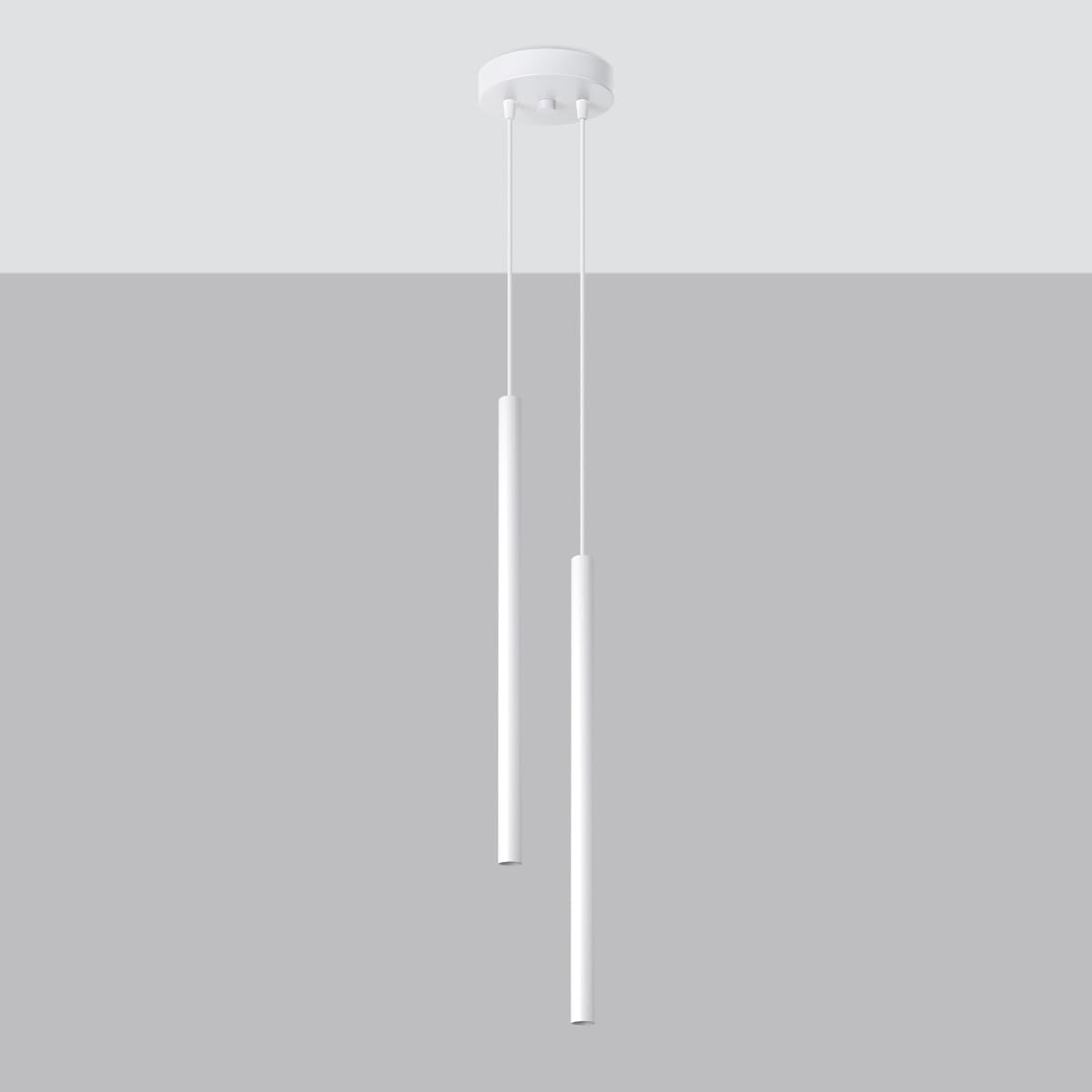 Alighting Mid-Century Hanglamp, zwart, met 2 matglazen ballen, diameter 15 cm, modern, hanglamp voor keukeneiland, eettafel, hal, slaapkamer, badkamer