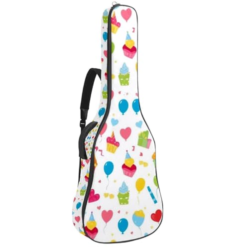 NUEAHEDN Acoustic 40/41/42 Inch Summer Fruit Large Capacity Guitar Gig Bag 0.4Inch Extra Thick Sponge Overly Padded, with Two Storage Pockets, Waterproof Guitar Case