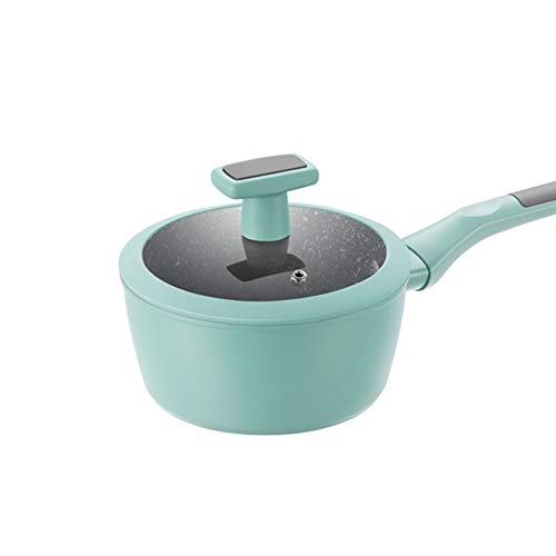 CRBUDY Sauce Pan Milk Pan Baby Food Supplement Pan Baby Household Non-stick Pan Noodles Instant Noodle Pan Hot Milk Boiled Milk (Green 7.7x