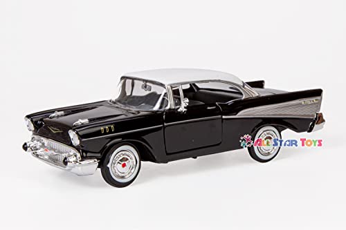 1957 Chevy Bel Air Negro modelo 1:24 Motormax miniatura 2