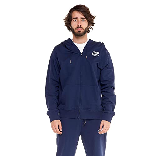 Leone - Tuta da Uomo con Cappuccio e Zip Real Boxing - Navy Blue (10), XXXL
