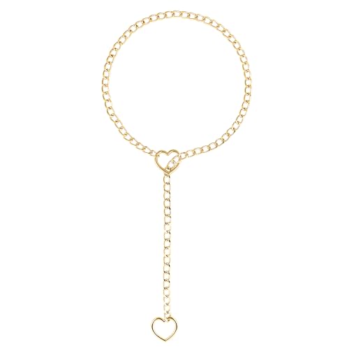 Manfnee PU Leather Choker Punk Goth Emo Cricle Chain Choker Collar Necklace for Women Men Adjustable - C5:Gold 80cm