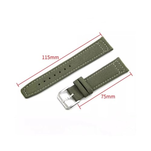 Bracelet montre nylon 20mm pour IWC Pilot Spitfire avec fermoir pliant
