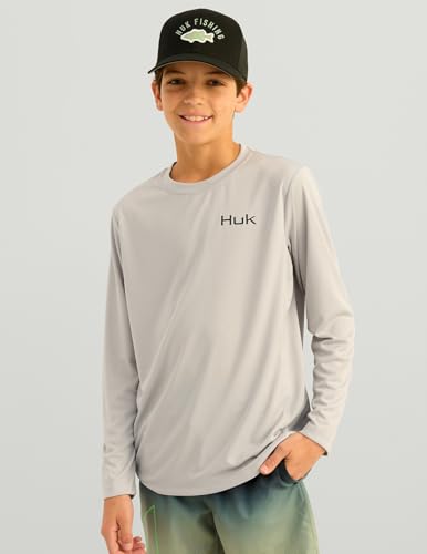 Image of HUK Kids Pursuit Pattern Long Sleeve Shirt, Fishing Shirt for Kids