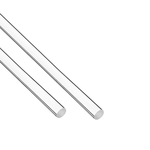 Image of 2pcs 1 /2 inch Dia x 24 inch L Clear Acrylic Lucite Rod Dowel for DIY Projects Crafts Curtain Rods &More, Plastic Rod, Durable and Sturdy Acrylic Material