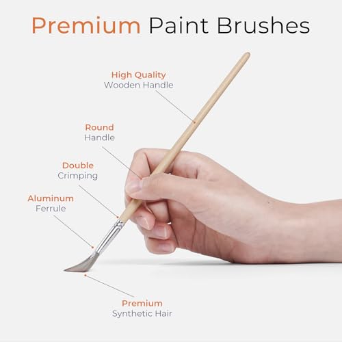Image of Nicpro 32pcs Paint Brush Set, Acrylic Paint Brushes, Professional Artist Series with Paint Spatula and Cloth Roll, Paintbrushes for Oil, Acrylic Canvas Paintings, Watercolor, Art Supplies