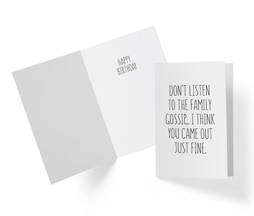 Karto Funny Birthday Card for Men Women - Large 5.5x8.5 inch Happy Birthday Cards for Brother Sister Nephew Niece - 30th 40th 50th 60th - Gossip