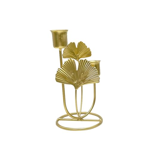 WOZUN Ginkgos - Portavelas de hierro forjado para decoración de mesa de boda, candelabros para el hogar