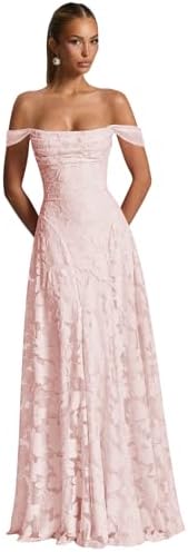 Off The Shoulder Floral Bridesmaid Dresses Long Lace Appliques Fo...