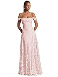 Gjvgj Blush Pink Boho Beach Bridesmaid Dresses Long Cowl Neck A Line Evening Gown Floral Prom Dress Size4