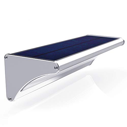 Sktr Lampe Solaire Exterieurcapteur De Mouvement De Radar Solaire À Led Jardin Extérieur 24/48/60 Led Lampes Solaires Alimentées Lampe Murale En Aluminium Lampe Solaire Étanche 48Led Blanc Chaud