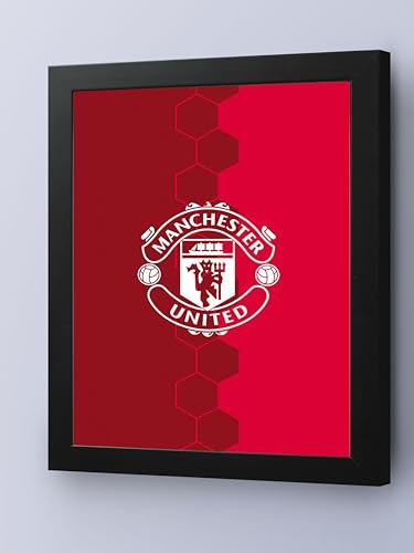 Interio Crafts Engineered Wood Manchester United Poster with Frame, Black, Abstract, Standard(13X10 Inches)