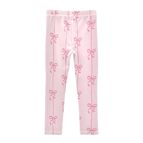 Ribbons Bow Girly Girls Leggings,Workout Leggings for Girls Toddler Athletic Leggings Size for 3-10T2