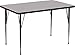 Flash Furniture 30''W x 48''L Rectangular Grey Thermal Laminate Activity Table - Standard Height Adjustable Legs