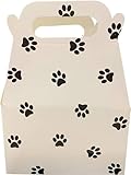 bark and lindy Puppy Dog Paw Print Cardboard Treat Goody Box 1 Dozen
