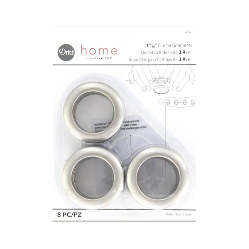 Dritz Curtain Grommets 8 Pack Pewter 1 - 9/16