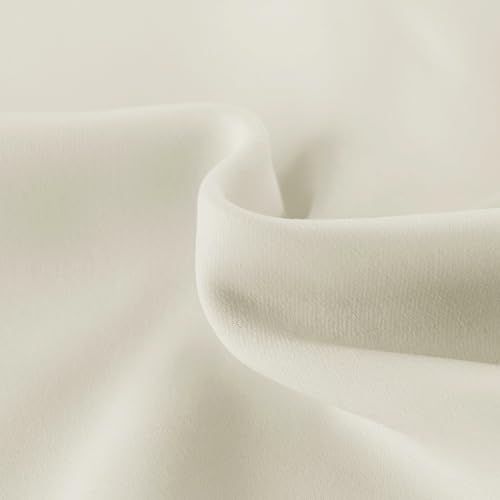 Image of DWCN French Door Curtains - Rod Pocket Thermal Curtain for Doors with Glass Window, Kitchen and Patio Doors for Privacy, 36 X 72 Inches Long, 1 Curtain Panel with Tieback,Light Beige