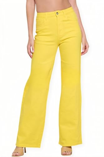 High Rise Super Stretchy Straight Wide Leg Cargo Jeans for Women Multiple Colors Denim Pants for Casual Daily Wear