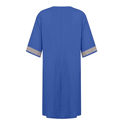 OIOLOYJM Plus Size Summer Dresses for Women 2025 Plus Size Dresses for Curvy Women 3/4 Sleeve Casual Boho Kaftan Dresses