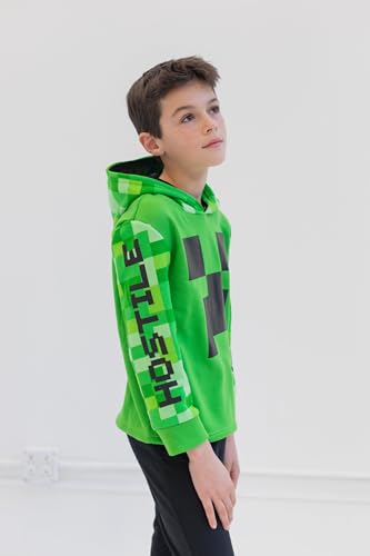Minecraft Creeper Fleece Pullover Hoodie and Pants Outfit Set Little Kid to Big Kid4