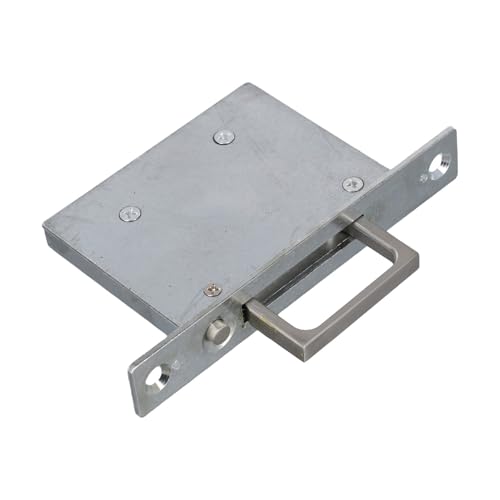 Asa empotrada para puerta corrediza con botón pulsador, aleación de zinc con recubrimiento anti óxido, color negro mate