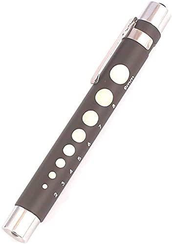 LAJA IMPORTS Reusable LED Diagnostic Penlight with Pupil Gauge for Nurses Doctors with Pocket Clip Black Color
