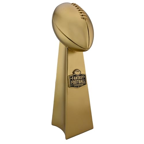 Fantasy Football Trophy 10 Inch - Electroplated Gold Football Trophy Replica for League Champion, Durable Fantasy Trophy for First Place, Fantasy Football Trophies Display Award