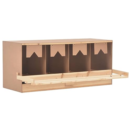 Homgoday Caseta para gallinas con 4 compartimentos, 106 x 40 x 45 cm, madera de pino, jaula para animales o gallinas, exterior para aves de corral, gallineros, conejos