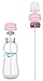 Tinukim iFeed 9 Ounce Self Feeding Baby Bottle with Tube - Handless Anti-Colic Nursing System, Pink - 2-Pack