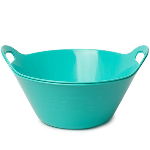 Tiawudi 2 Pack Snack Bowls (4.9L Large), Plastic Serving Bowls for Party, Large Bowls with Handles for Kitchen, Fruit, Cereal, Candy, Salad and Chip, Microwave Safe