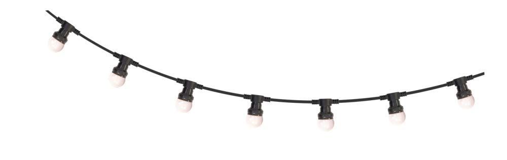 IBIZA LEDSTRING-WH LICHTERKETTE MIT 20 WARMWEISSEN LED LAMPEN IP44-10m Kette String Disco Party Keller Effektstrahler Scheinwerfer Lampen Glühbirnen