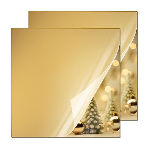 KINLINK 12x12 Plexiglass Sheets 1/8 inch Thick - 3mm Mirror Cast Acrylic Sheet, Plastic Board Polycarbonate Sheet for DIY Project, Craft, Wall Mirror, Acrylic Sign and Wedding Invitation 2 Pack