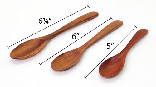 Tiny Acacia Wood Nesting Square Set 3 Serving Bowl 6¼”, 5½”, 4½” Small 3 Wooden Spoon Mix Size Stackable Little Dish For Snack, Nuts, Dip Sauce, Salsa, Small Salad Tableware Wooden Nest Mix Set Bowls #TOP5