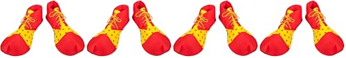 Boland- Clownschuhe 55519-Zapatos de Tela de Payaso, 1 par, talla única para Adultos, amarillo-rojo, cubrezapatos, Accesorios, Carnaval, Halloween, Fiesta temática, Color (55519)