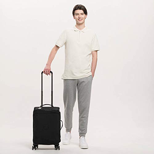 Kipling Spontaneous Softside Spinner Wheel Luggage, Integrated TSA Accepted Lock, Black Noir, Carry-On 21,KI55084