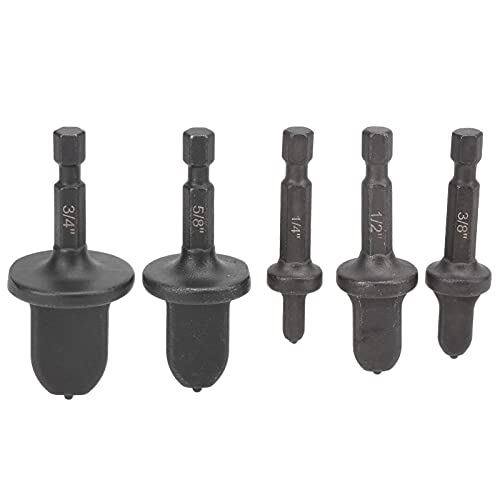 HVAC Tube Expander, 5Pcs Hex Handle Bearing Steel Air Conditioning Copper Pipe Extension Tool, Swagging Tool Drill Bit 3/4