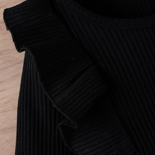 Baby Toddler Girl Outfits Fall Winter Clothes Turtleneck Knitted Cotton Long Sleeves Tops & Button Mini Skirts Set4