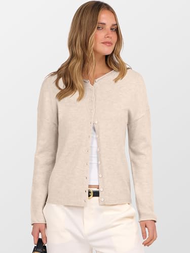 ANRABESS Cardigan Sweaters for Women Oversized Button Down Long Sleeve Cardigans 2026 Spring Outfits Travel Holiday Clothes Almond Medium — view 2