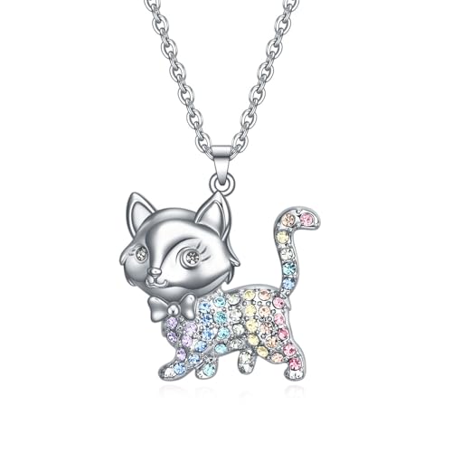 Horse/Cat/Axolotl/Unicorn/Raccoon/Kangaroo/T-Rex/Elephant/Chihuahua/Golden Retriever/Koala/Goat/Cow Necklace Gifts for Girls Women,Cute Colorful Crystal Big Animal Necklace Birthday Gift for Animal Lover