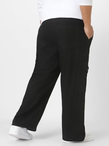 Image of Urbano Plus Men Mid Rise Loose Baggy Fit Cargo Jeans with 6 Pockets Non-Stretchable