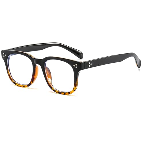 Image of LJCZKA Blue Light Blocking Glasses for Women Men Retro Square Frame Computer Gaming Glasses Anti Eyestrain Eyeglasses