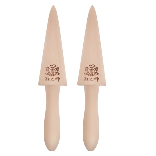 UPKOCH 2PCS Wooden Pizzelle Roller - Ice Cream Cone Mold & Krumkake Pastry Tool for Baking, Cooking, DIY Desserts | Beechwood Kitchen Accessories, 9.1x1.8x1.8in (Khaki)